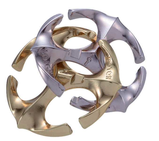 Huzzle Cast Rotor, casse-tête Hanayama en métal de niveau 6 sur 6