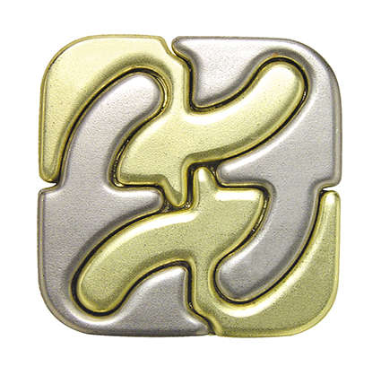 Huzzle Cast Square, casse-tête Hanayama en métal de niveau 5 sur 6
