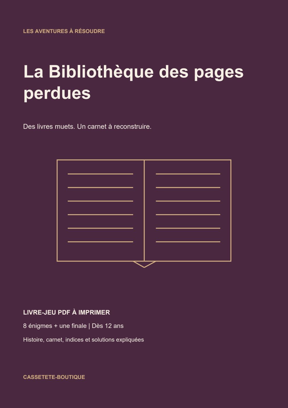 La Bibliothèque des pages perdues - Livre-jeu PDF