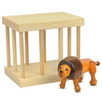 Casse-tête Lion en Cage en bois montrant la structure de la cage
