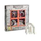 Coffret 4 casse-têtes métalliques en valisette – puzzles logiques en acier inoxydable