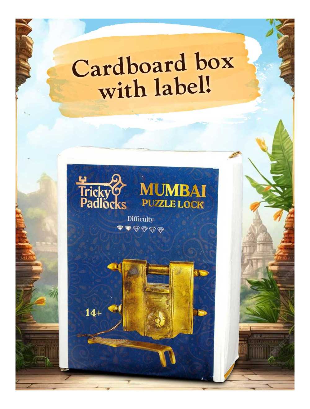 Mumbai Puzzle Lock – Cadenas-Puzzle métal artisanal | Serrure énigmatique & défi logique Logica