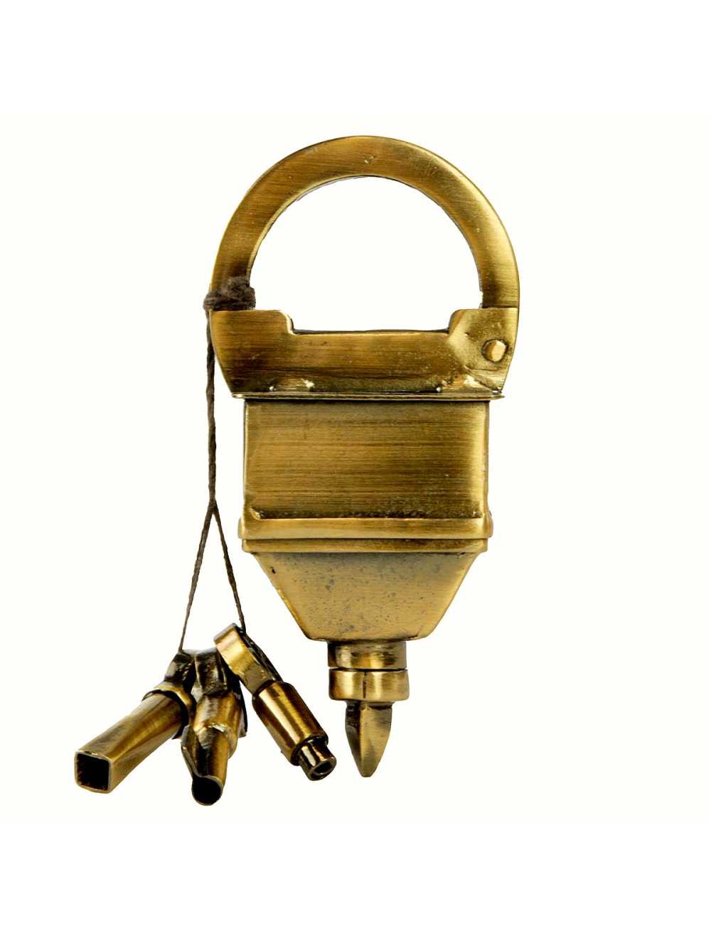 Panaji 3 Keys Puzzle Lock – cadenas-puzzle artisanal en fer et bronze