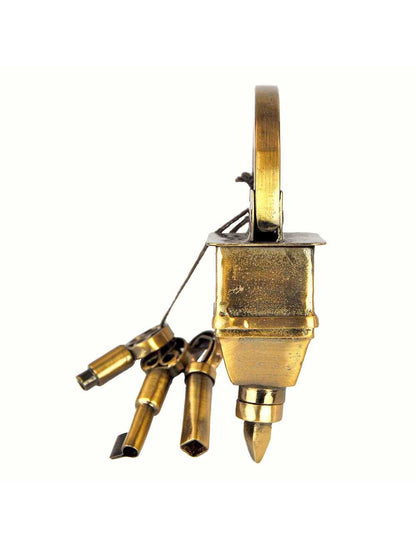 Panaji 3 Keys Puzzle Lock – Cadenas-Puzzle métal artisan | Serrure énigmatique 3 clés Logica
