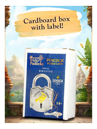 Peacock Lock 6 – Cadenas-Puzzle métal « Le Verrou Paon » | Défi logique & serrure secrète Logica