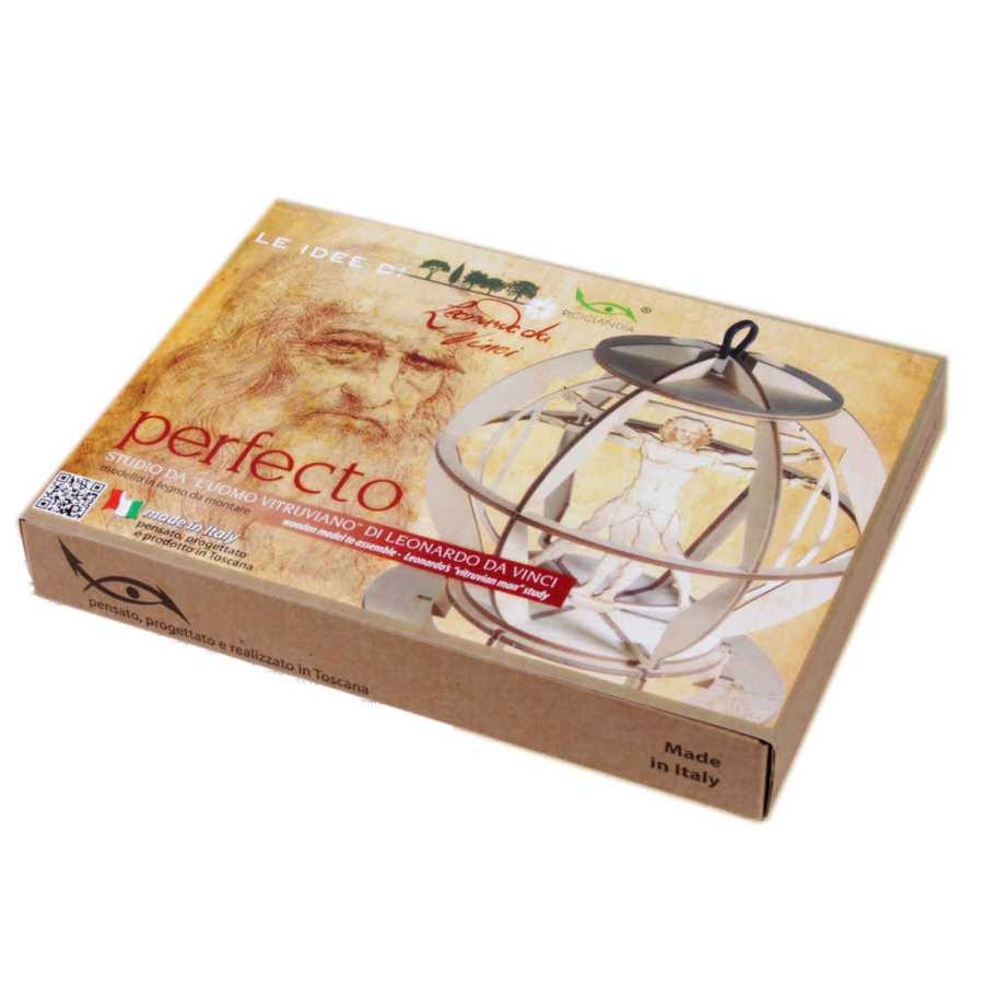 Pièces en bois du puzzle Homme de Vitruve avant assemblage – contreplaqué de bouleau