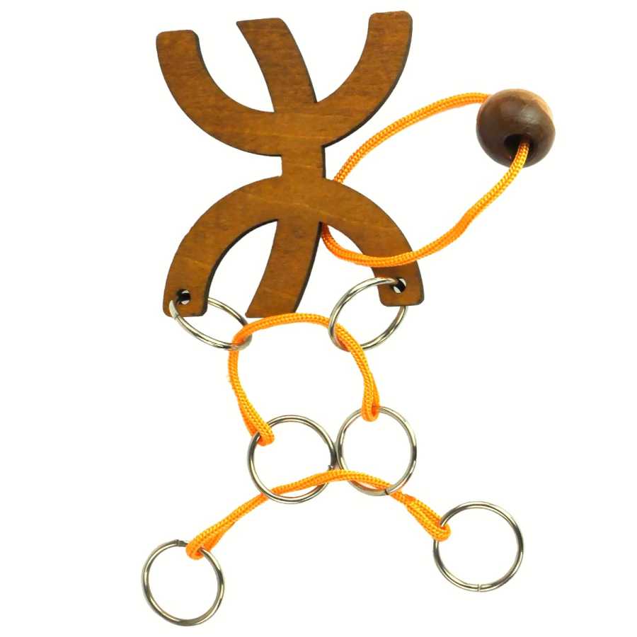 Casse-tête en bois Zodiaque Poissons avec cordes
