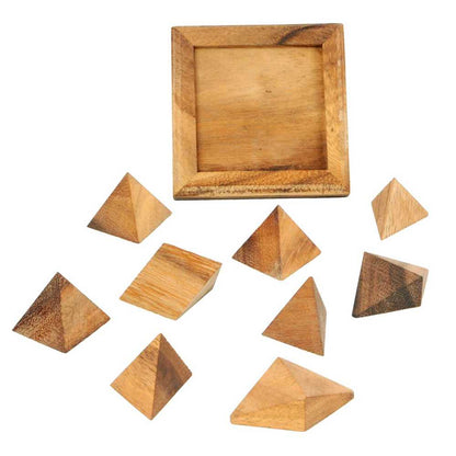 Puzzle pyramidal en bois Pyramid 9 Pcs avec pièces géométriques séparées
