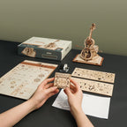 Maquette mécanique artistique en bois – violoncelle décoratif