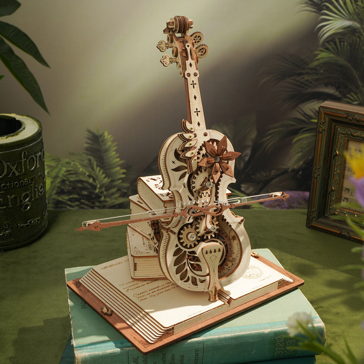Puzzle 3D musical en bois – violoncelle magique animé