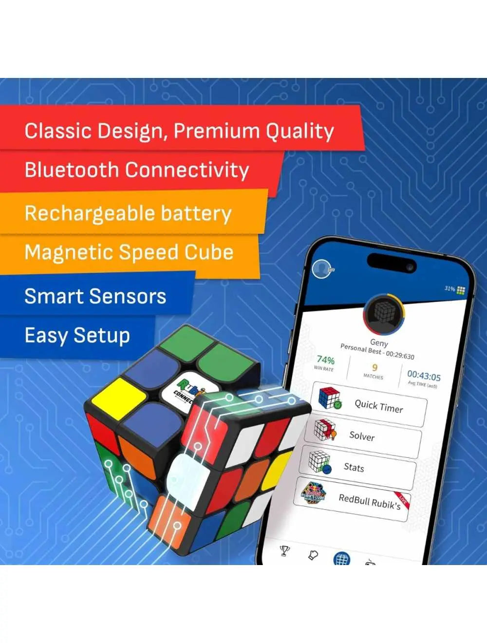 Rubik’s 3x3 Connected X Cube – Cube 3D Bluetooth intelligent | Puzzle & speed-cube connecté CasseTete-Boutique