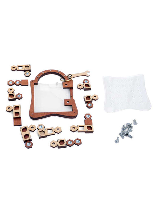 Puzzle mécanique Schloss M6 Lucchetto M6 en bois et plexiglas
