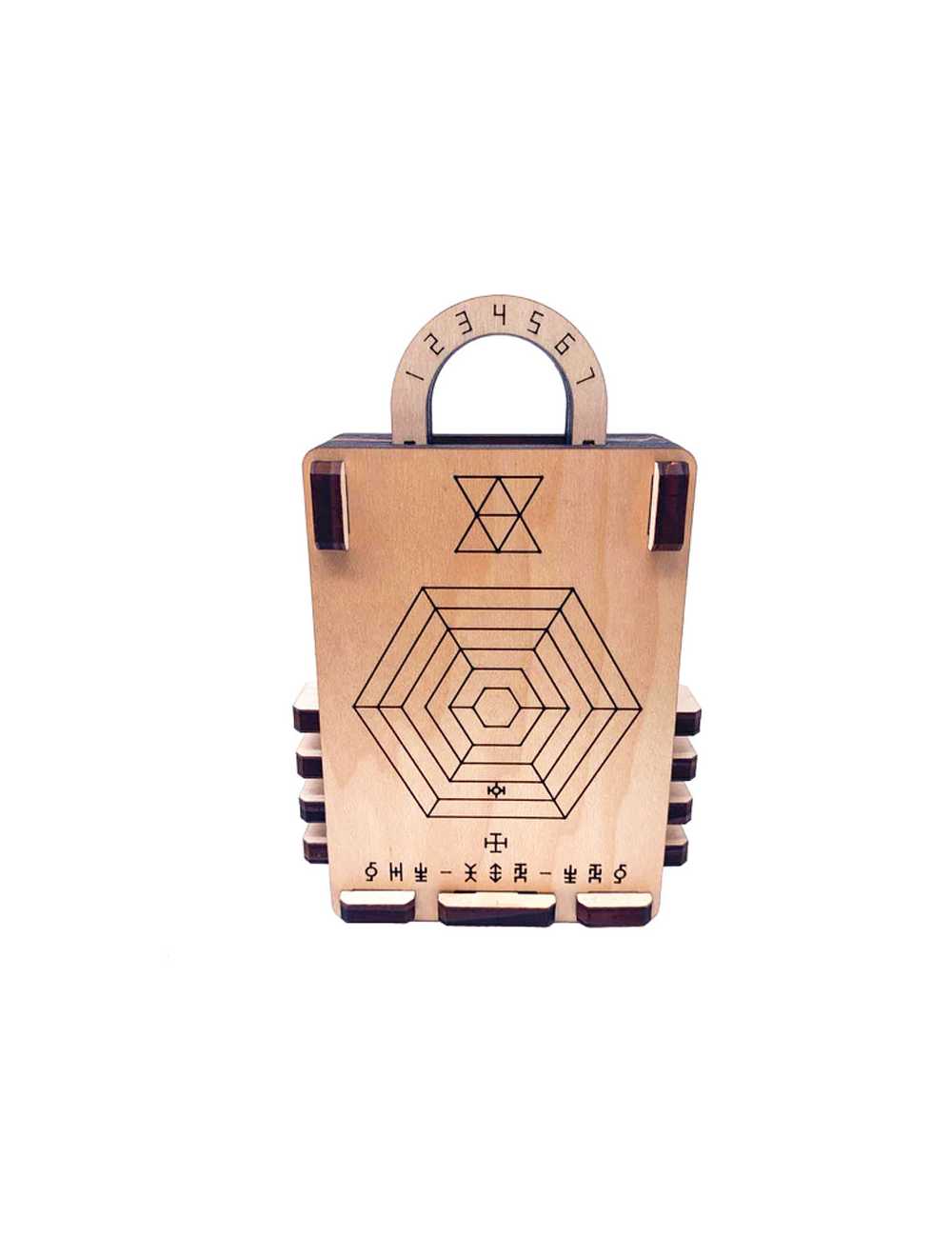 Coffre secret Sentinel ouvert – boîte puzzle en bois avec compartiment caché