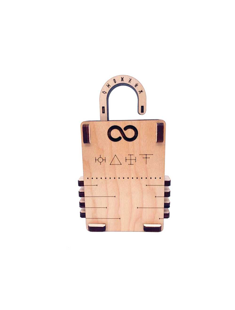 Finition bois noble et découpe précise – coffre puzzle Sentinel