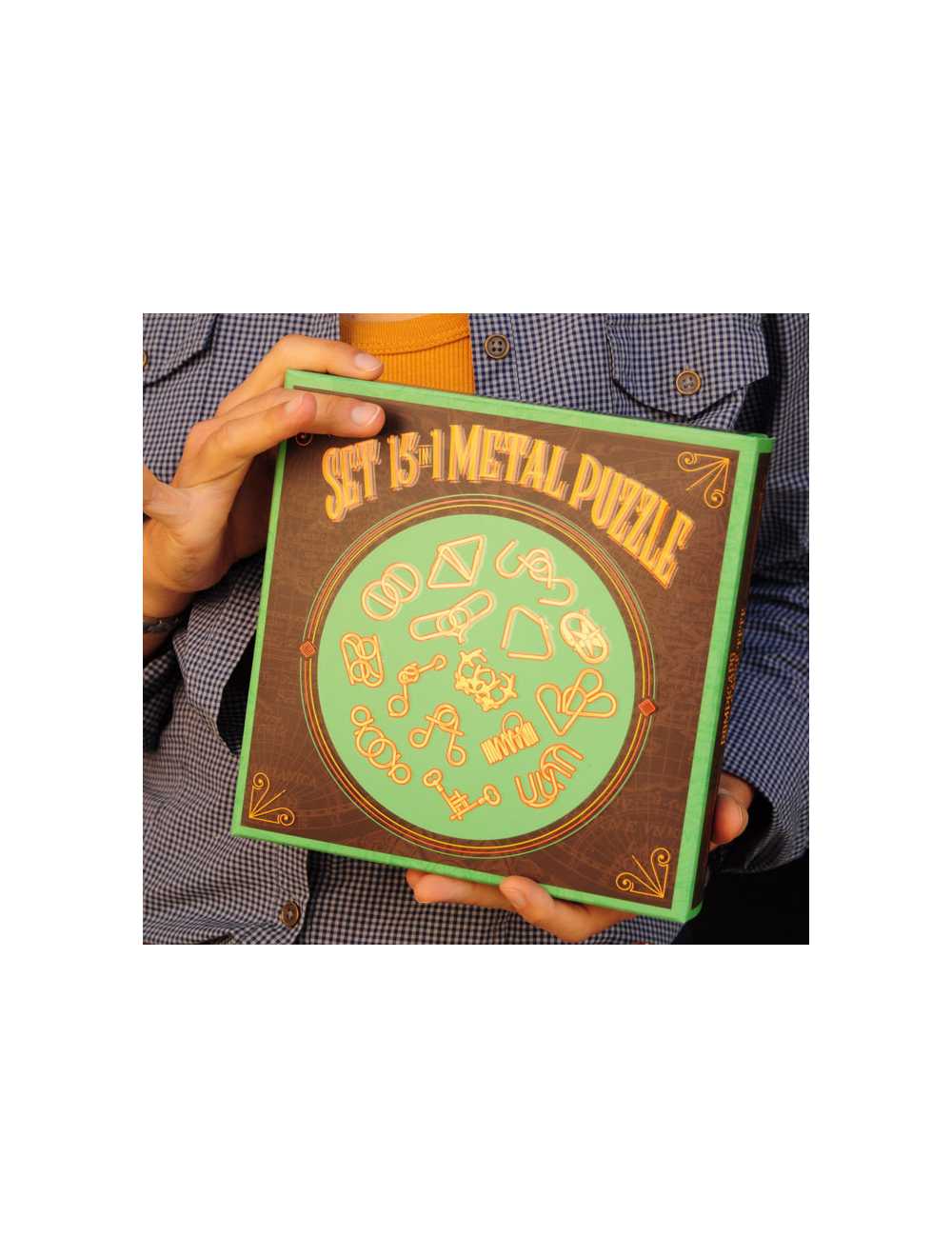 Coffret puzzle metal vert – idée cadeau ludique pour adultes et enfants joueurs