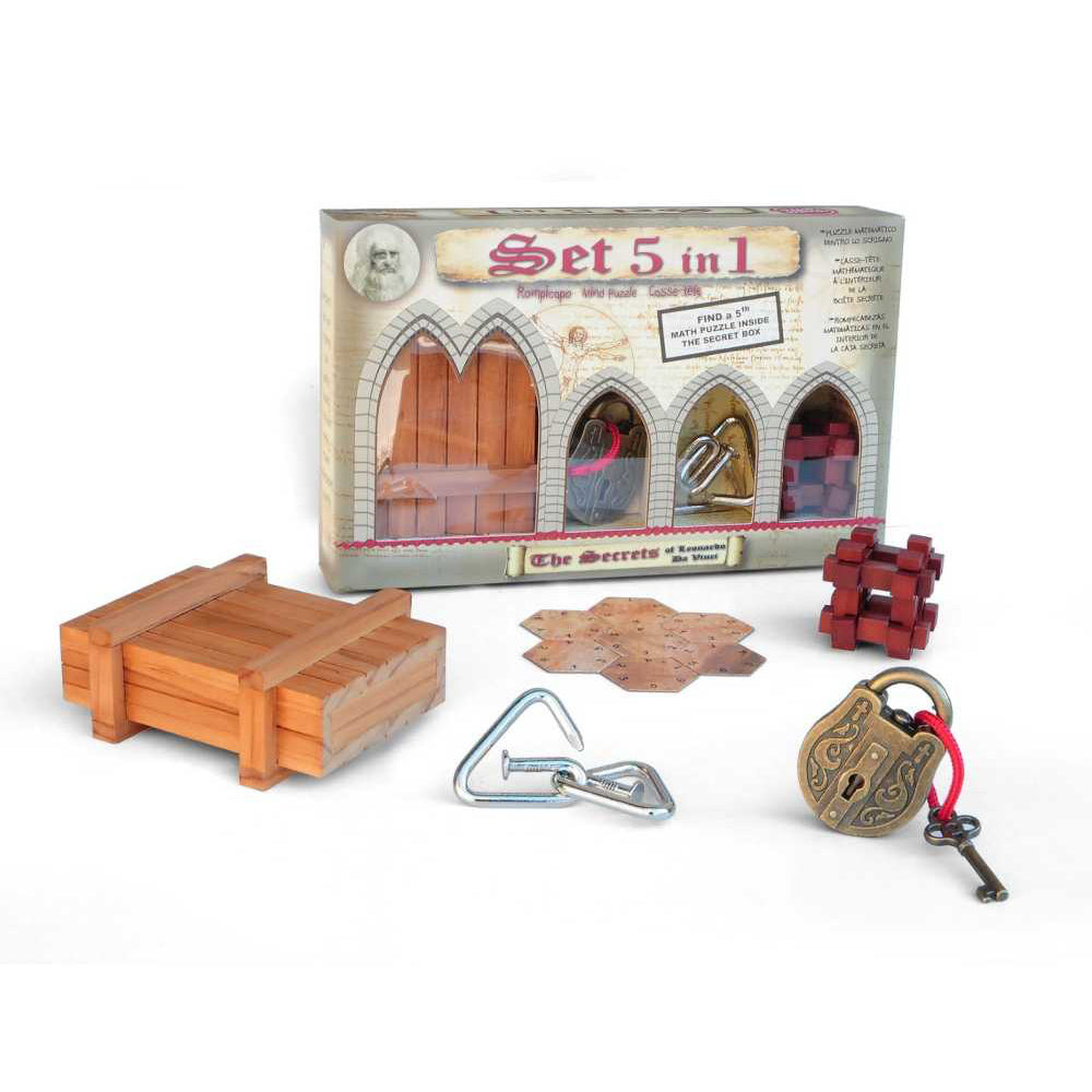 Set 5-in-1 Leonardo Puzzles Mix avec cinq casse-têtes
