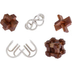 Ensemble de 5 casse-têtes bois et métal – défis variés Les Grands Cerveaux