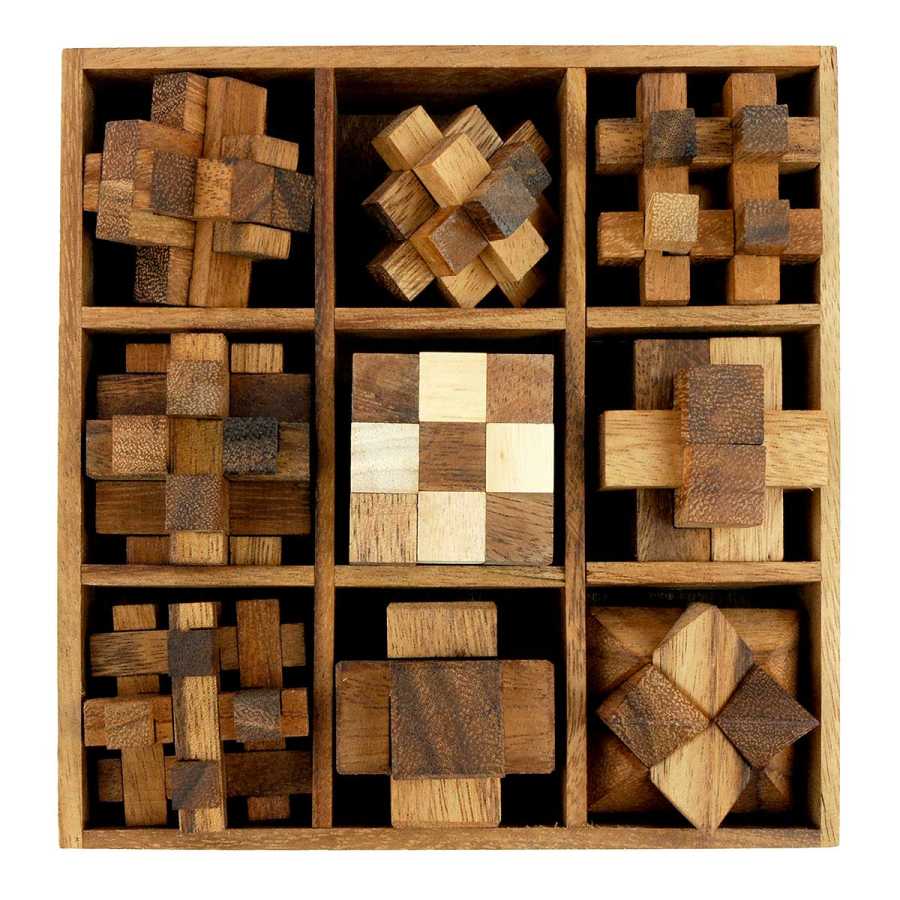 Collection complète de casse-têtes en bois du set
