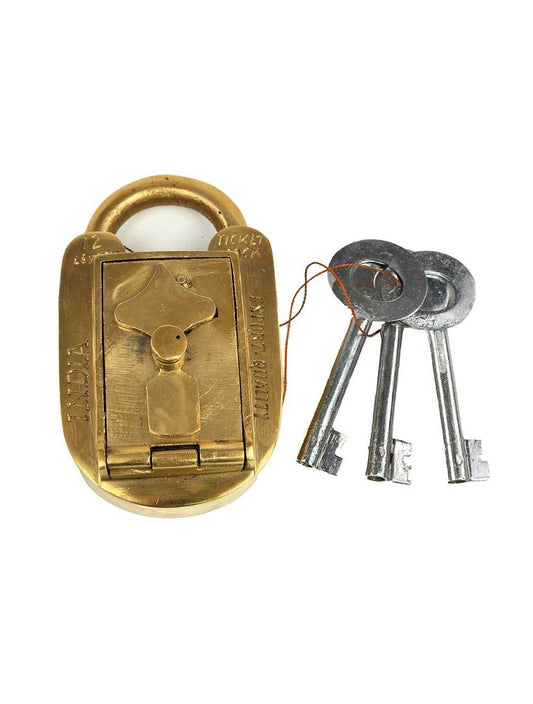 Cadenas-puzzle Jainlock fermé – brass trick lock artisanal