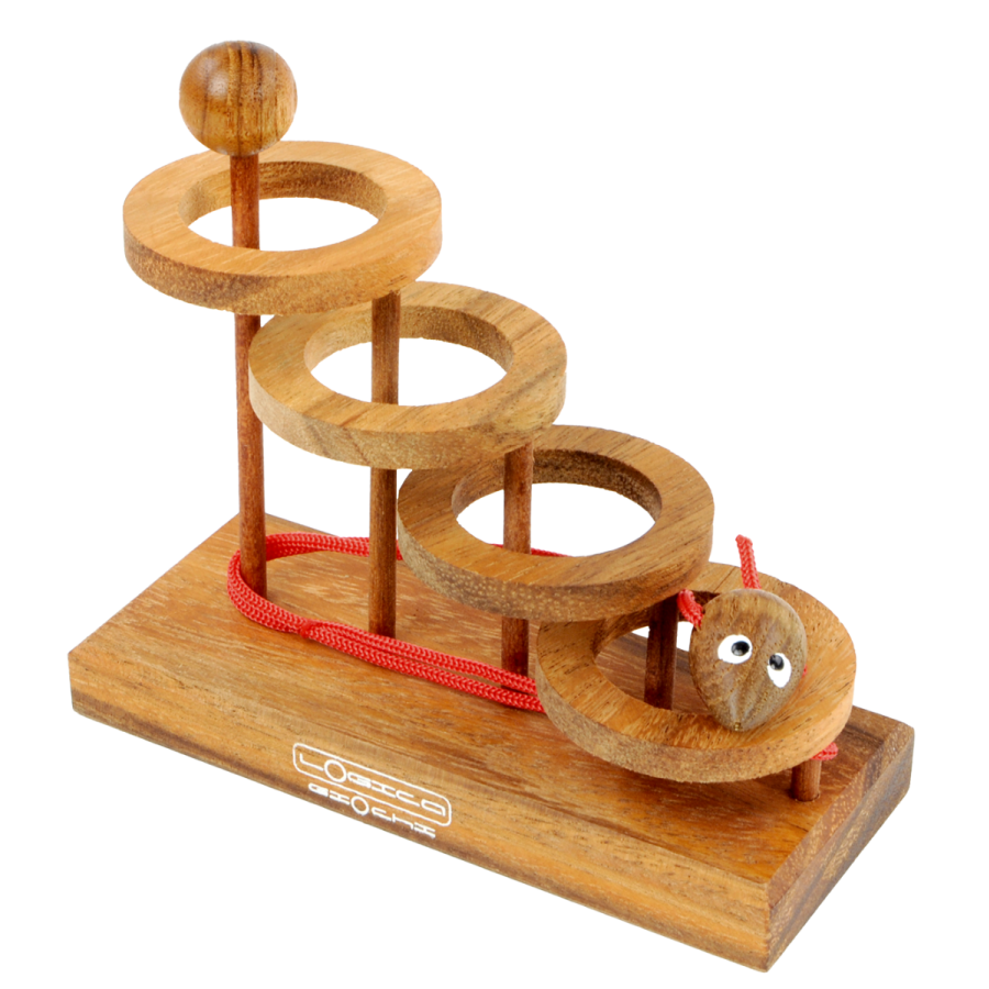 Puzzle Libère la souris en bois démonté montrant le mécanisme
