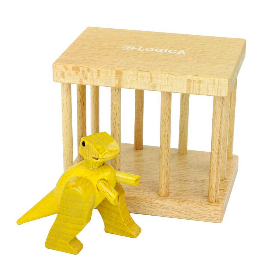 Vue rapprochée des pièces du casse-tête T-Rex en Cage
