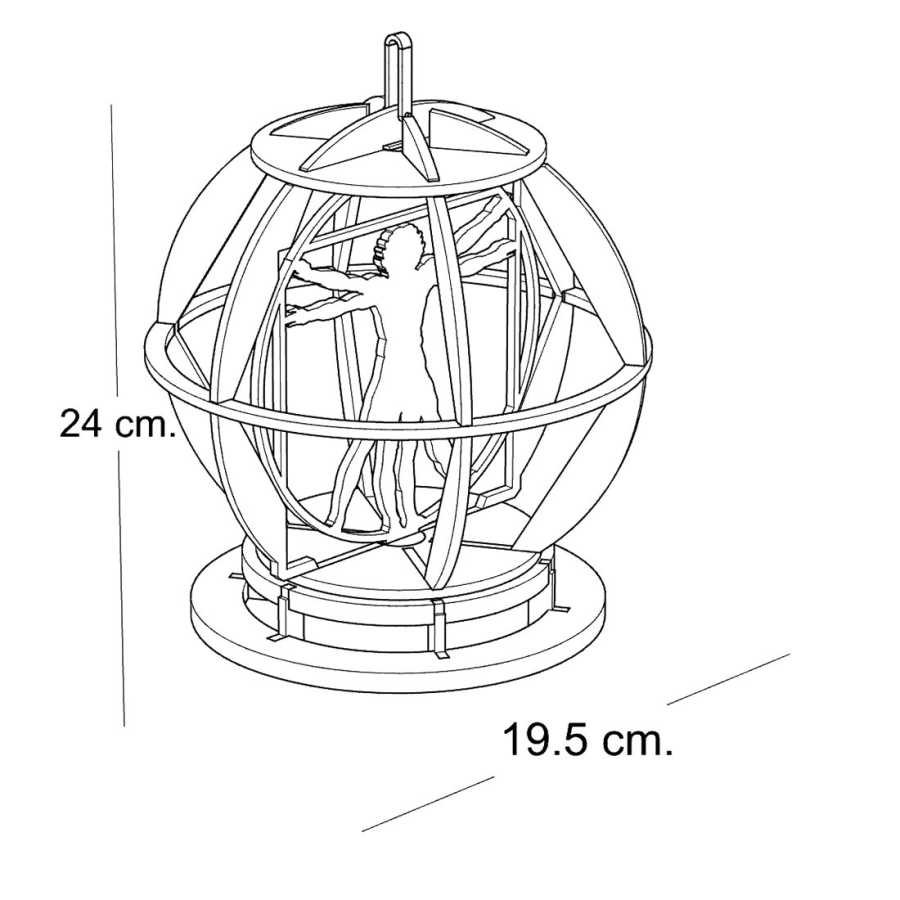 Perfecto Homme de Vitruve assemblé – homme parfait inscrit dans une sphère